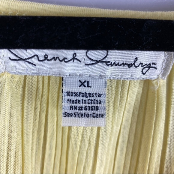 FRENCH Laundry Canary Yellow Boho Ribbed Top XL - Picture 5 of 9